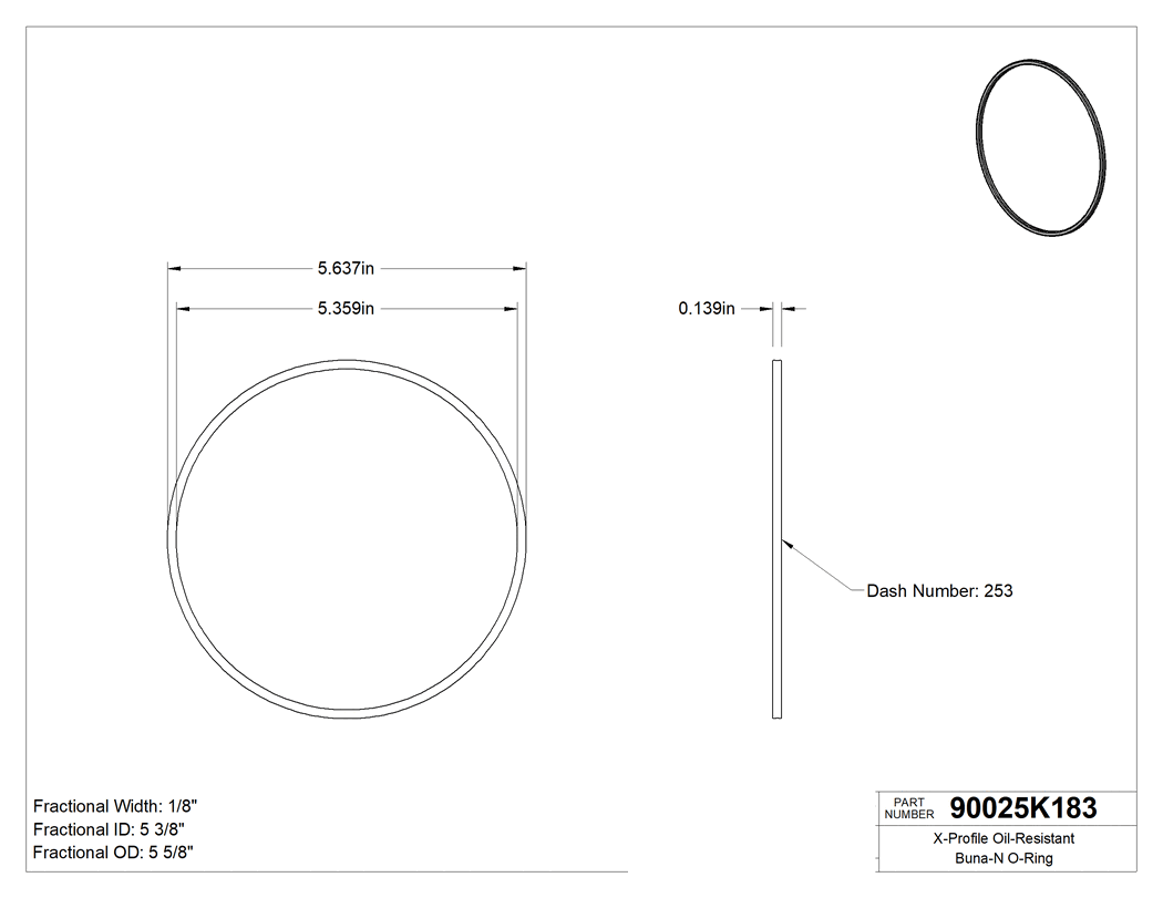 Technical drawing - 90025K183